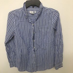 Blue and white striped Old Navy button up